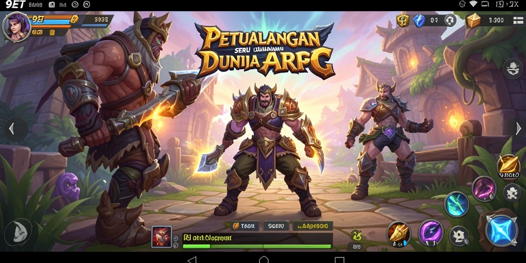 Screenshot gameplay 9ET menampilkan pertempuran seru di dunia ARPG.