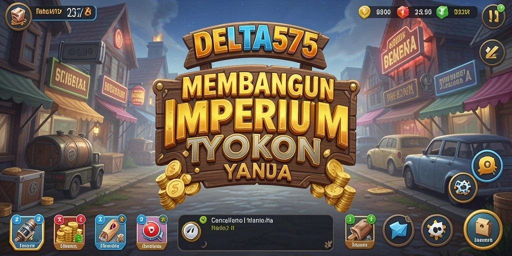 Screenshot gameplay <strong>DELTA575</strong> menampilkan strategi pengelolaan bisnis yang intens.