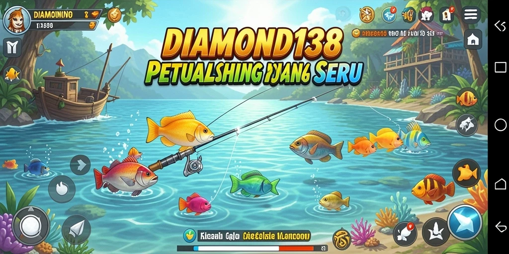 Screenshot gameplay menunjukkan momen menangkap ikan dalam DIAMOND138.
