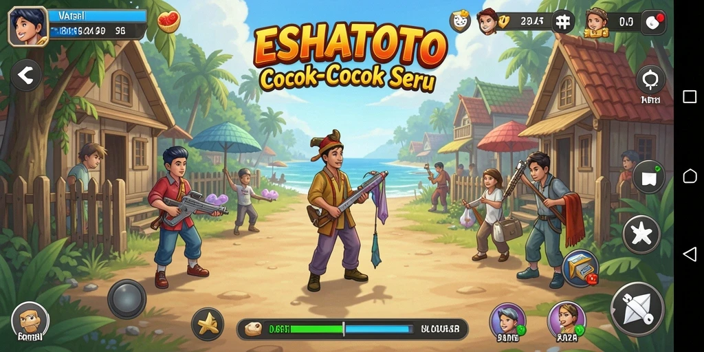 Tampilan gameplay ESHATOTO dengan kombinasi barang yang menarik.