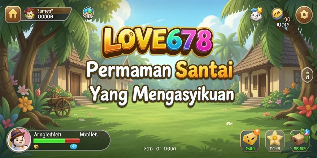 Tangkapan layar utama LOVE678 menampilkan gameplay yang ceria dan menghibur.