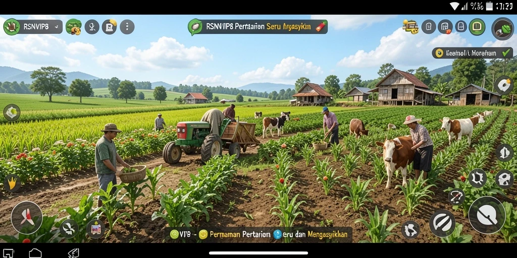 Tangkapan layar RSNVIP8 menampilkan aktivitas pertanian yang menarik.