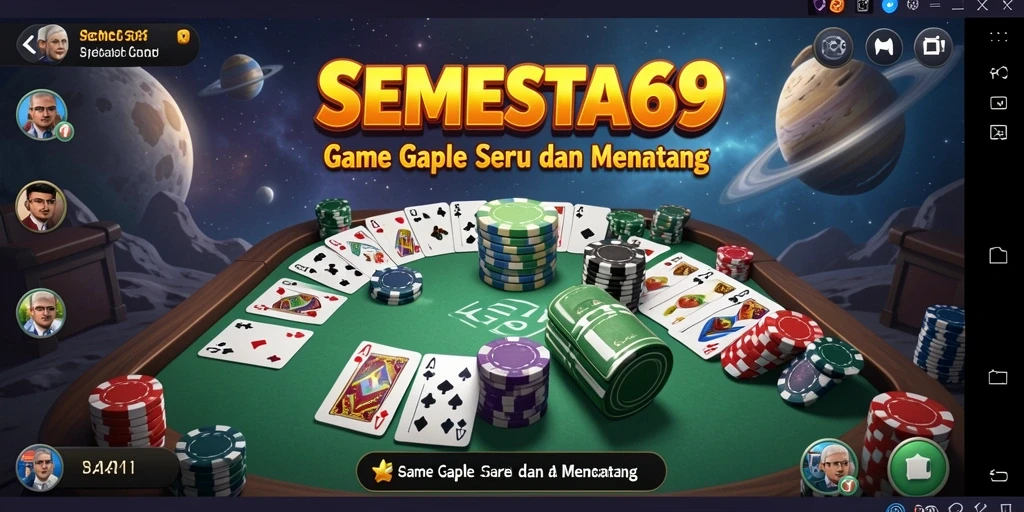 Tampilan menarik dari gameplay Gaple di SEMESTA69.