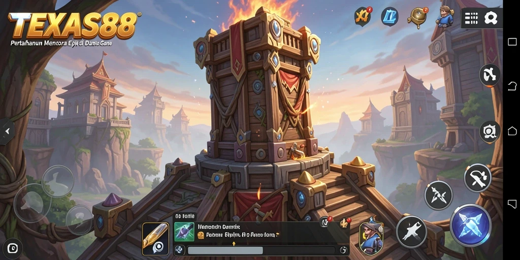 Tampilan gameplay menara pertahanan yang menarik di TEXAS88