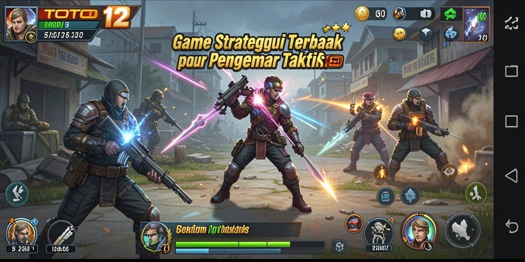 Tampilan gameplay TOTO12 dengan pertempuran strategi yang intens.